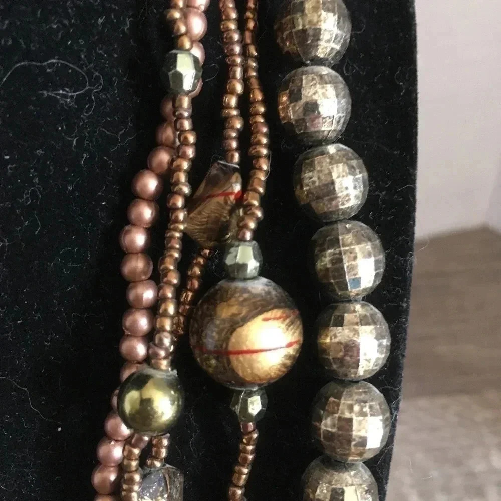 5/$25 Metallic Multi Strand Necklace - Picture 2 of 4